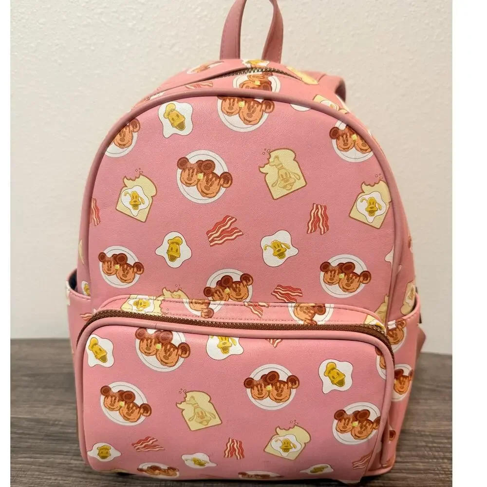 Disney Danielle Nicole Mickey Minnie Breakfast Mini Backpack Pink Bag